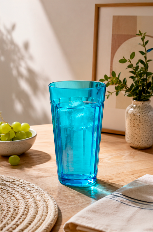 Copo Long Drink Americano Azul em Vidro 450ml