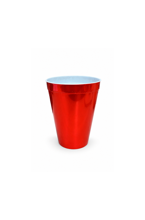 Copo de Plástico Sortido Dourado e Vermelho 450ml