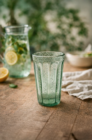 Copo Long Drink com Bolhas Verde em Acrilico 590ml