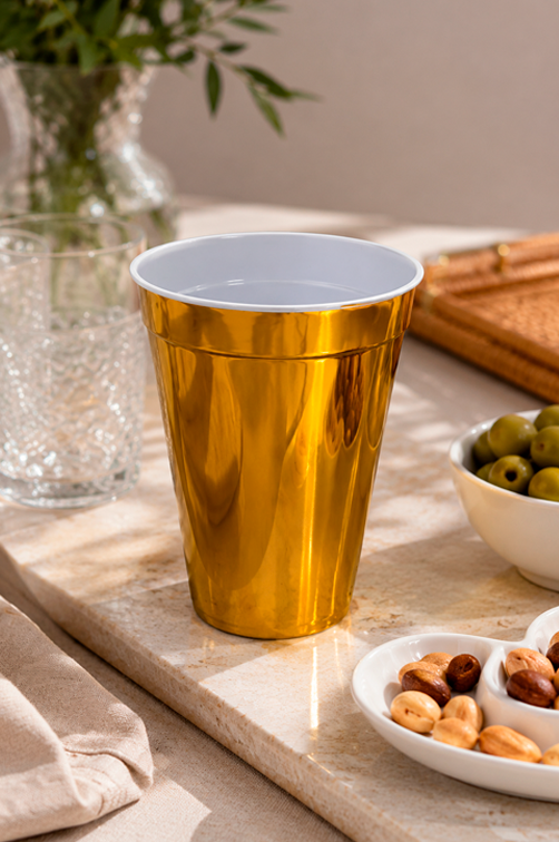 Copo de Plástico Dourado 450ml