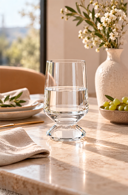 Conjunto de Copo Baixo Sandy Transparente em Vidro 500ml 6 Peças