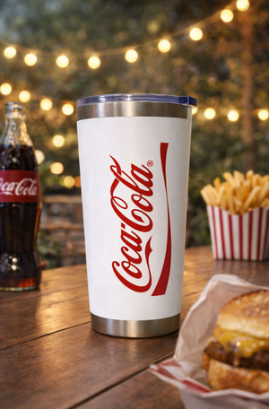 Copo Térmico Coca-Cola com Tampa Branco 500ml