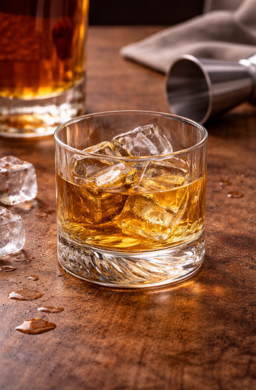 Copo de Whisky com Fundo Dourado 250ml