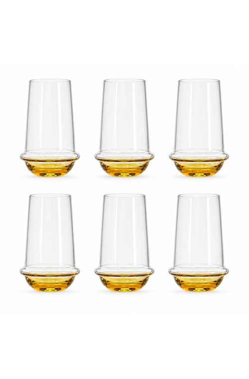 Conjunto de Copo Alto Sandy Âmbar em Vidro 510ml 6 Peças