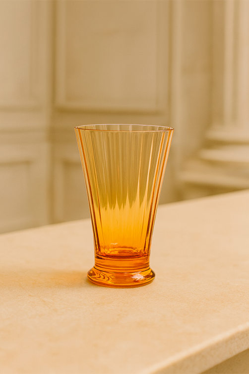 Copo de Vidro Canelado Âmbar 380ml