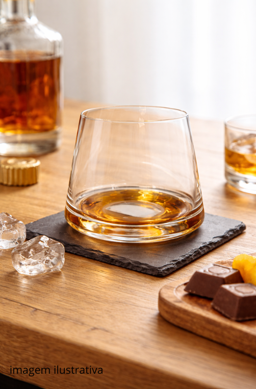 Copo Baixo com Detalhe Dourado 370ml