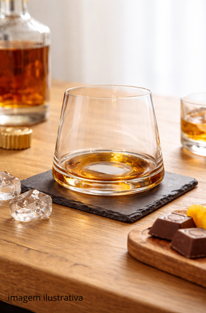 Copo Baixo com Detalhe Dourado 370ml