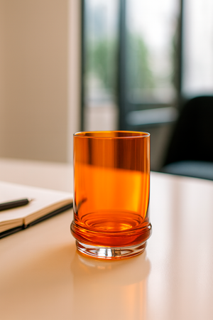 Copo de Vidro Circle Laranja 300ml