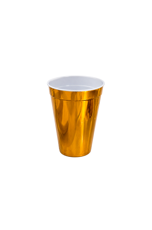 Copo de Plástico Sortido Dourado e Vermelho 450ml