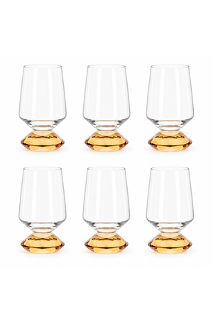 Conjunto de Copo Baixo Sandy Âmbar em Vidro 500ml 6 Peças