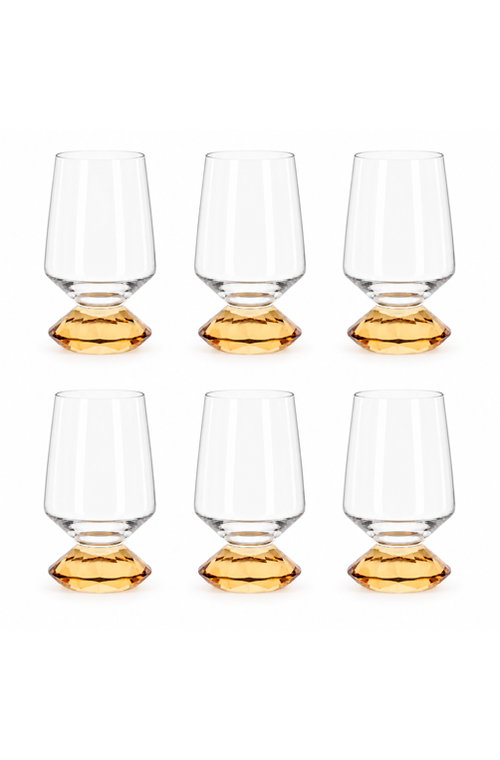Conjunto de Copo Baixo Sandy Âmbar em Vidro 500ml 6 Peças