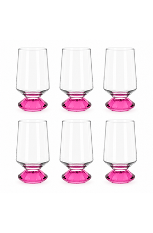 Conjunto de Copo Baixo Sandy Rosa em Vidro 500ml 6 Peças