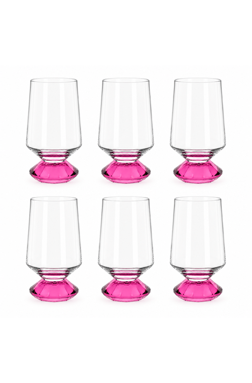 Conjunto de Copo Baixo Sandy Rosa em Vidro 500ml 6 Peças