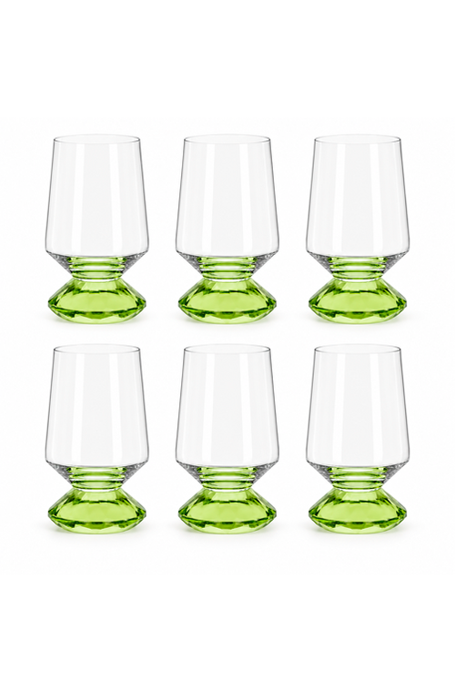 Conjunto de Copo Baixo Sandy Verde em Vidro 500ml 6 Peças