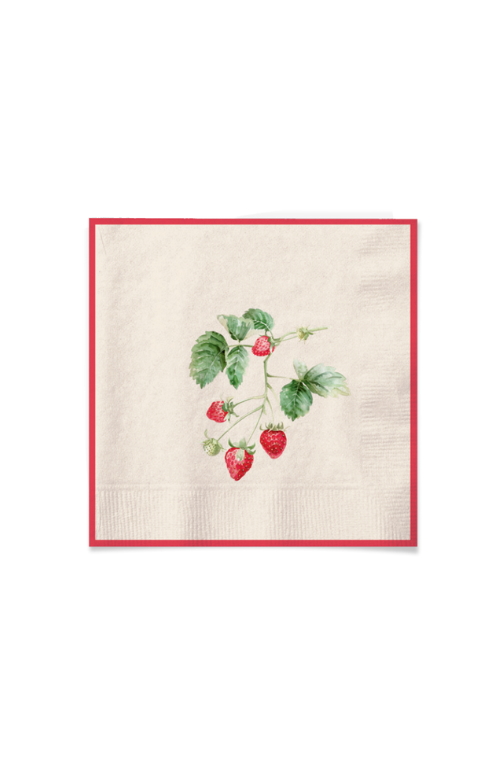 Guardanapo de Papel Decorativo com Estampa de Morangos 20 Folhas