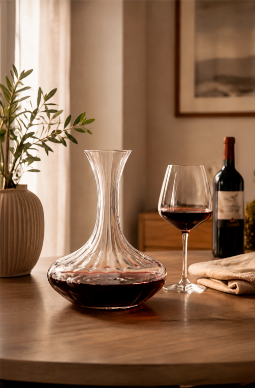 Decanter Canelado Transparente em Vidro 2,5L