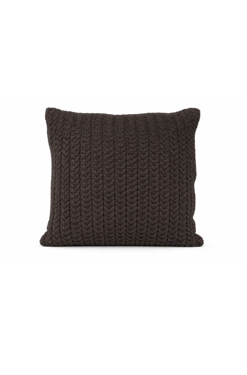 Almofada Tricô Trama Trançada Mocha Mousse