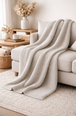 Manta Peseira Tricô Lisa Natural 2,20x0,90