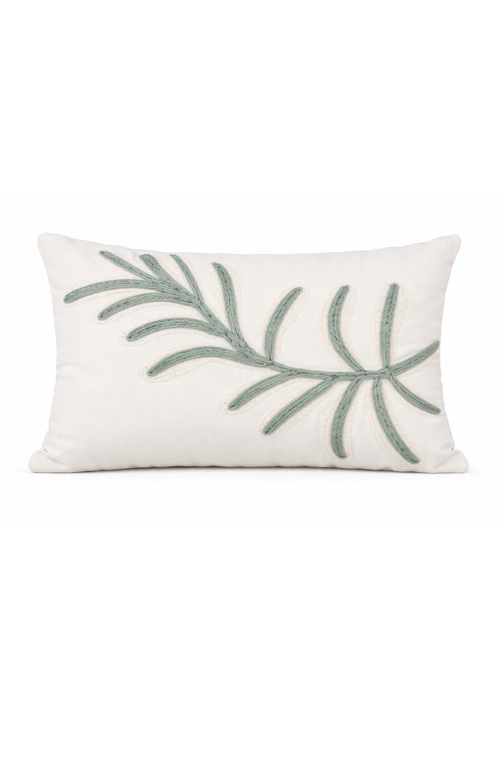 Almofada de Sarja Boucle e Cadarço Leaf