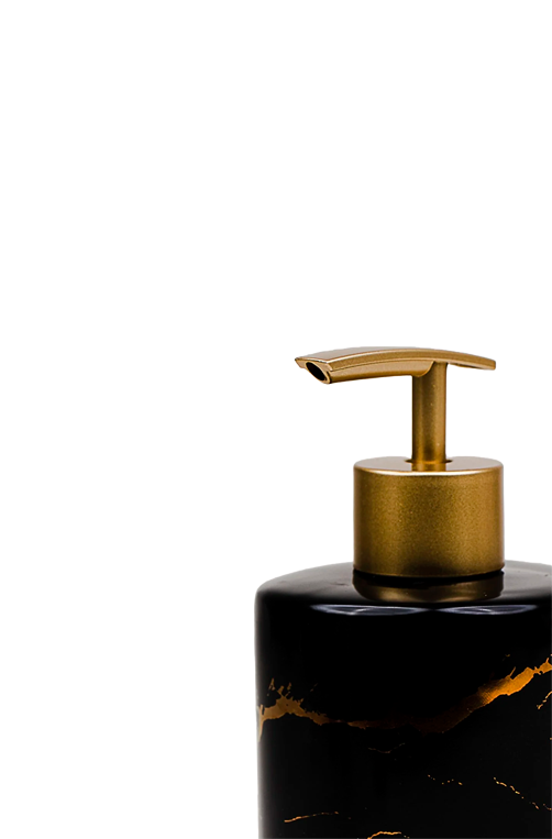 Dispenser Porcelana Preto e Dourado