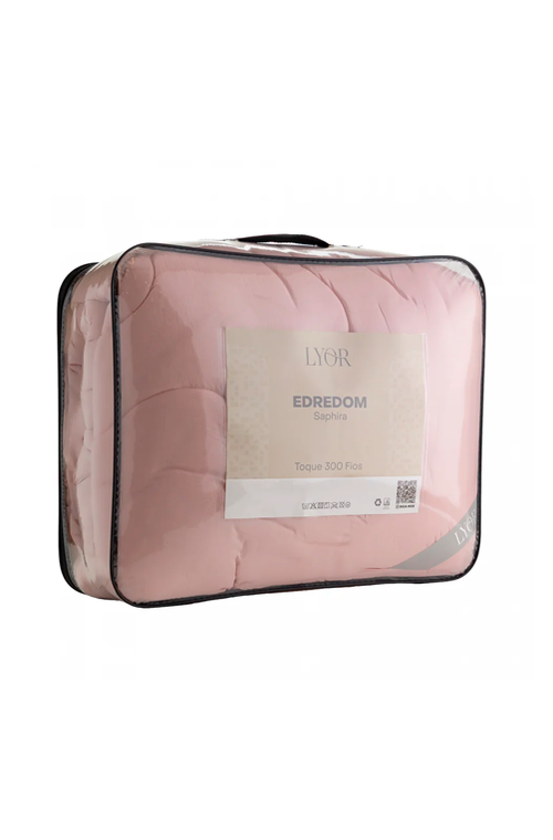 Edredom Saphira King Toque 300 Fios Rosa Microfibra em Algodão