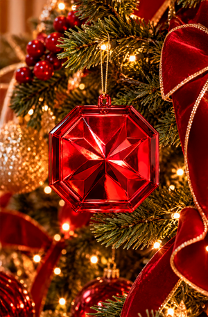 Enfeite Tapeçaria de Árvore de Natal Vermelho