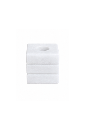 Enfeite Bloco de Vela em Mármore Branca 6cm