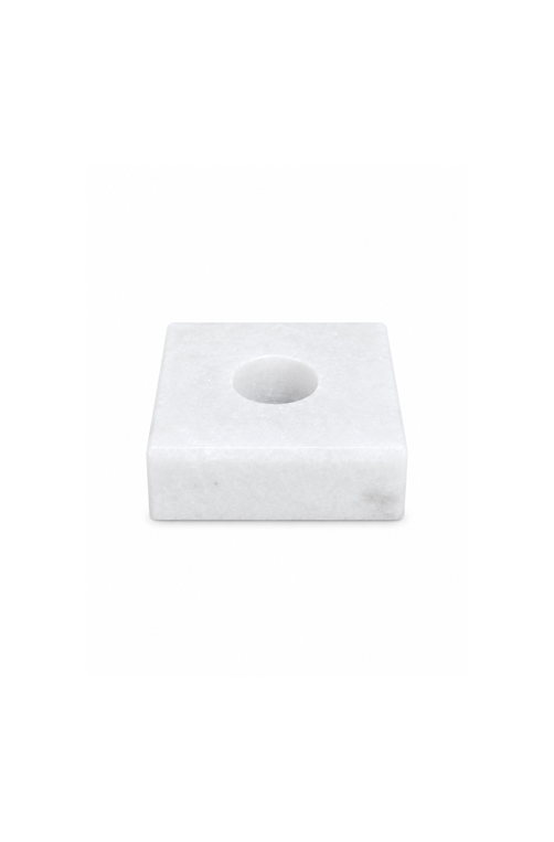 Enfeite Bloco de Vela em Mármore Branco 2cm