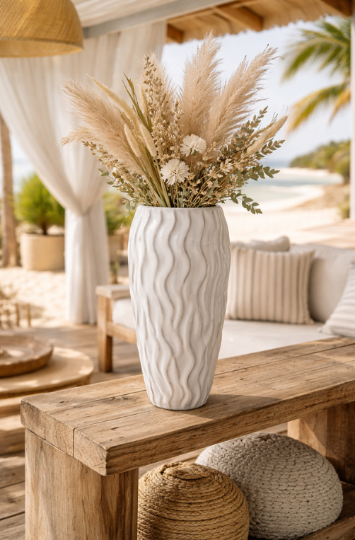 Vaso de Cerâmica Formato Ondas