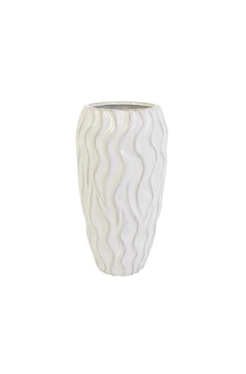 Vaso de Cerâmica Formato Ondas Wide