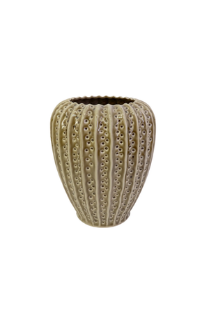 Vaso Redondo Slim Algas Cinza em Cerâmica