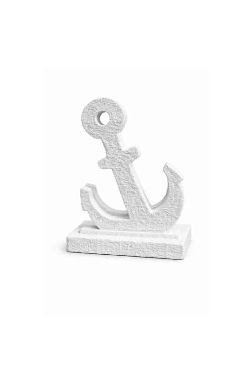 Porta Guardanapo Âncora Branca em Madeira