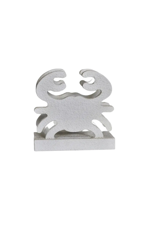 Porta Guardanapo Caranguejo Branco em Madeira