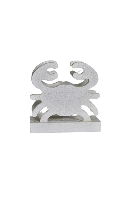 Porta Guardanapo Caranguejo Branco em Madeira