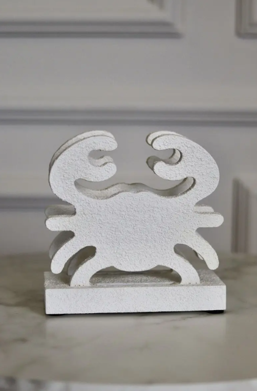 Porta Guardanapo Caranguejo Branco em Madeira