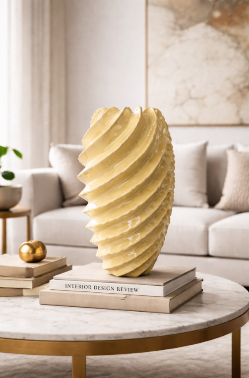 Vaso Grande Carambola Diagonal em Cerâmica