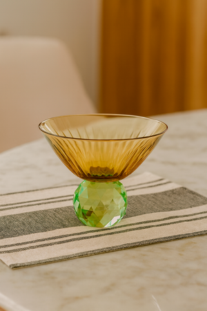 Taça de Sobremesa em Vidro Epcot Ãmbar e Verde 350ml