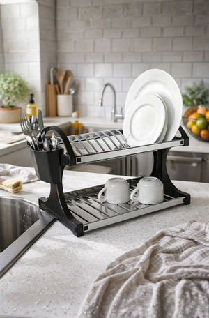 Escorredor Suprema para 16 Pratos com Porta Talheres