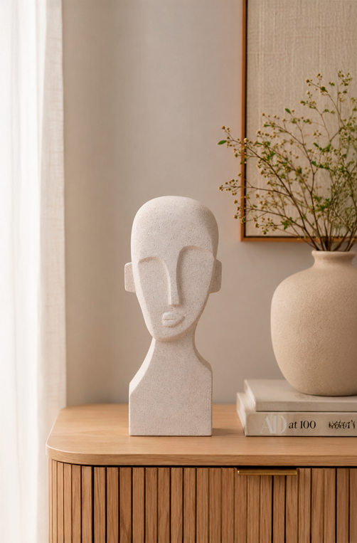 Escultura Decorativa Face em Poliresina