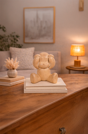 Escultura Toy Art Não Escuto Caramelo em Resina