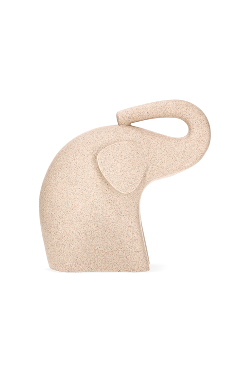 Escultura Decorativa de Elefante Bege em Poliresina 26cm