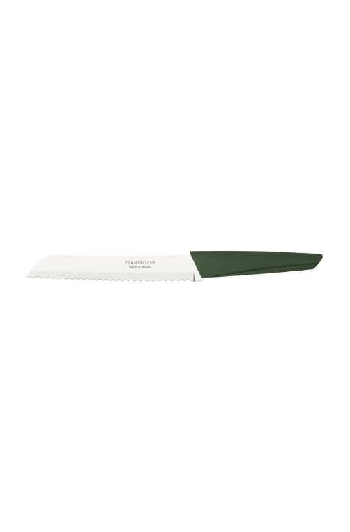 Faca para Pão LYF com Lâmina em Aço Inox e Cabo de Polipropileno PCR Verde Natureza 7"