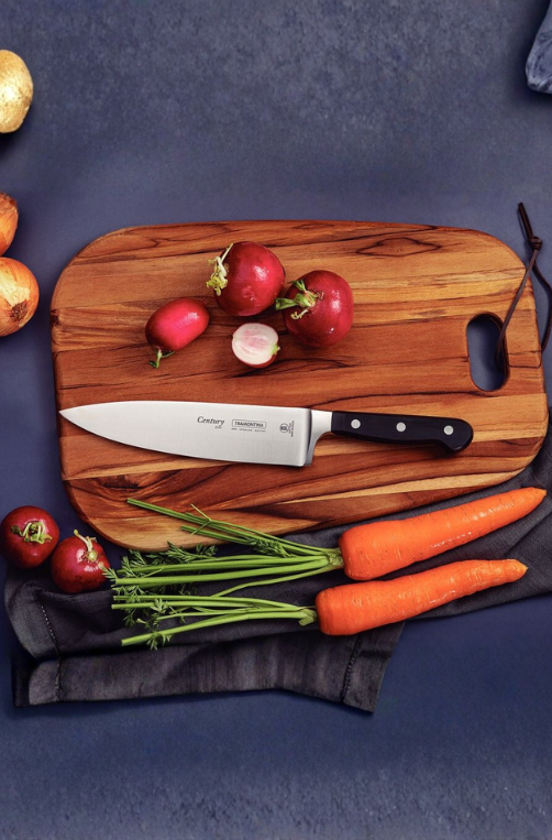 Faca Chef Century em Aço Inox e Cabo em Policarbonato e Fibra de Vidro 8"