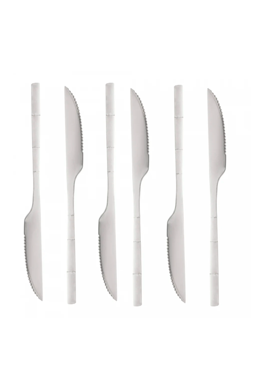 Conjunto de Facas de Churrasco de Aço Inox Bambu Elegant 6 Peças