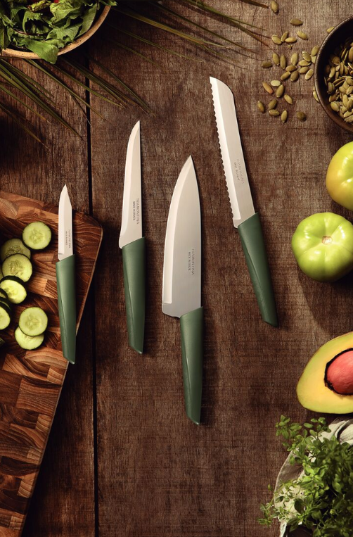 Faca para Pão LYF com Lâmina em Aço Inox e Cabo de Polipropileno PCR Verde Natureza 7"