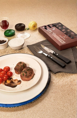 Jogo de Talheres para Churrasco em  Aço Inoxidável 12 Peças