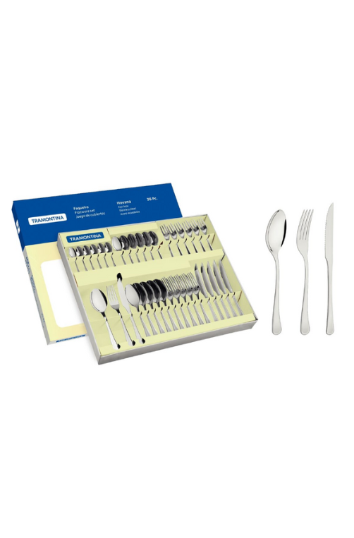 Faqueiro Havana em Aço Inox com Facas para Churrasco 36 Peças