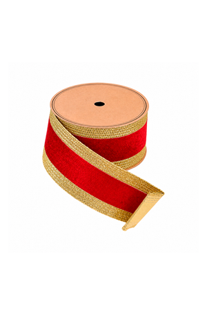 Fita Aramada Decorativa Natalina Dupla Face Vermelho e Dourado