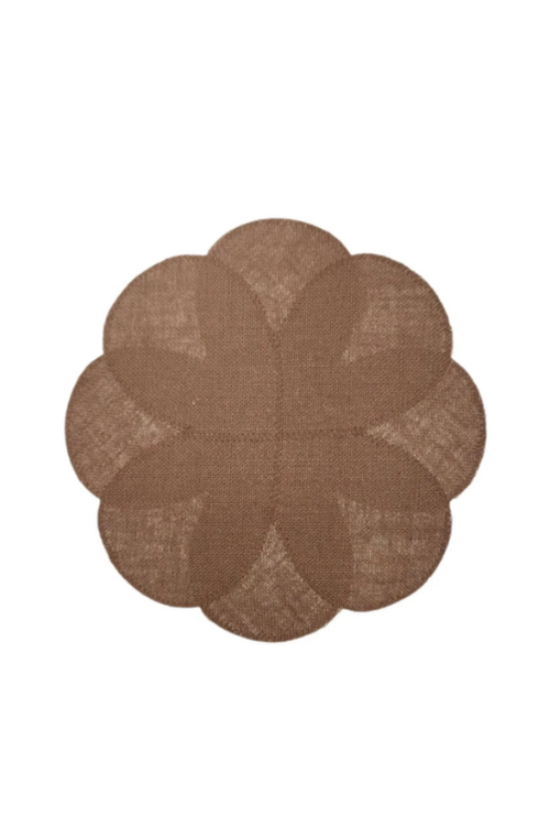 Jogo Americano Juta Flower Marrom