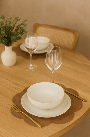 Jogo Americano Juta Flower Marrom